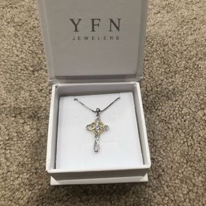 Gold Heart Cross Necklace